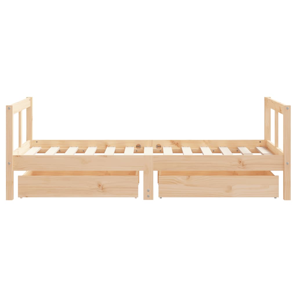 Giroletto per Bambini con Cassetti 80x160cm Legno Massello Pino - homemem39