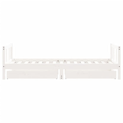 Giroletto Bambini con Cassetti Bianco 90x190 cm Massello Pino - homemem39