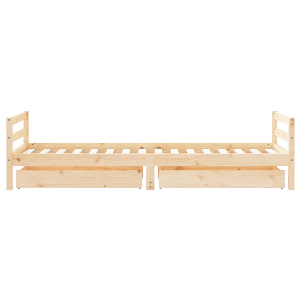 Giroletto Bambini con Cassetti 90x200 cm Legno Massello di Pino - homemem39