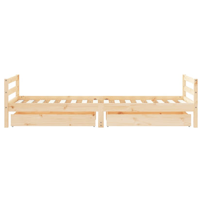Giroletto Bambini con Cassetti 90x200 cm Legno Massello di Pino - homemem39