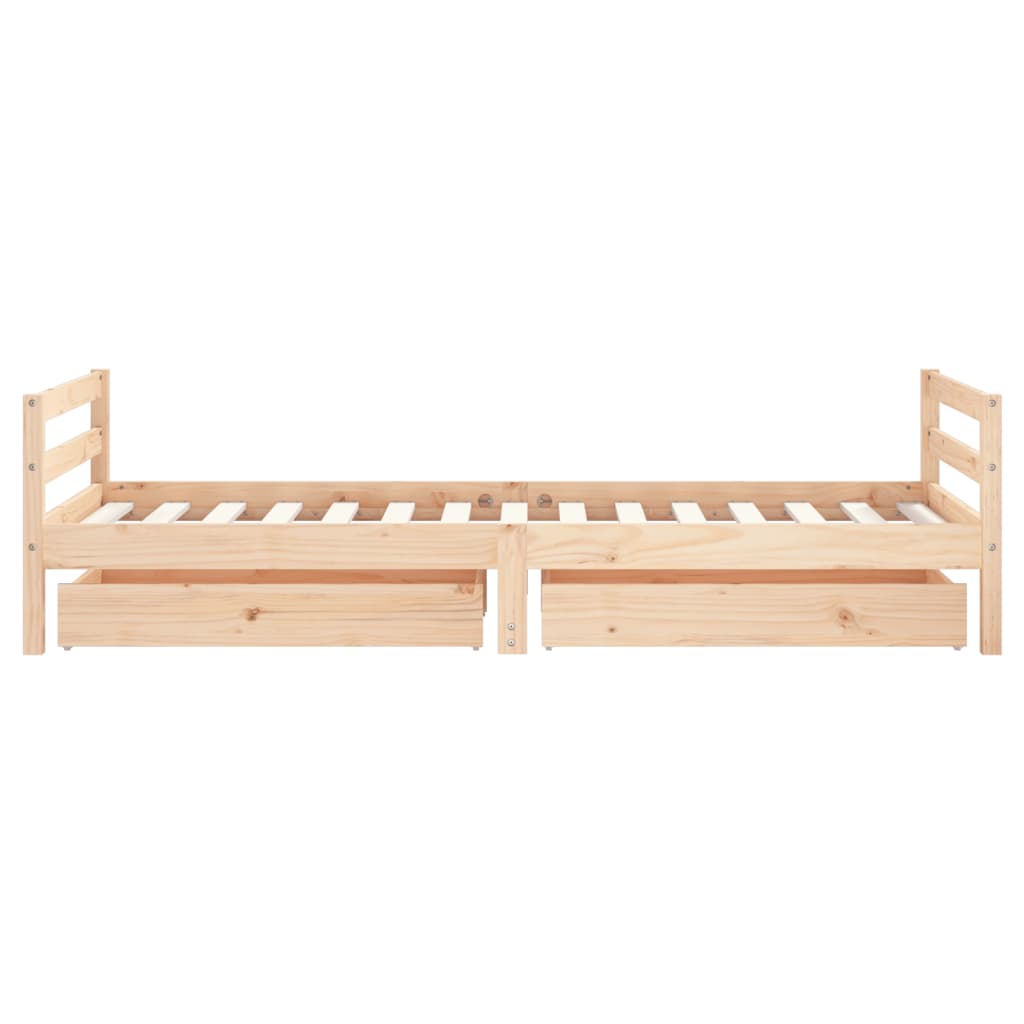 Giroletto per Bambini con Cassetti 90x190cm Legno Massello Pino - homemem39