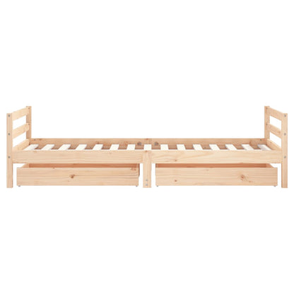 Giroletto per Bambini con Cassetti 90x190cm Legno Massello Pino - homemem39