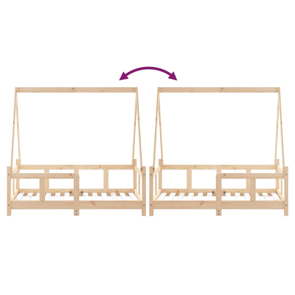 Giroletto per Bambini 70x140 cm in Legno Massello di Pino - homemem39
