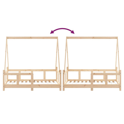 Giroletto per Bambini 70x140 cm in Legno Massello di Pino - homemem39