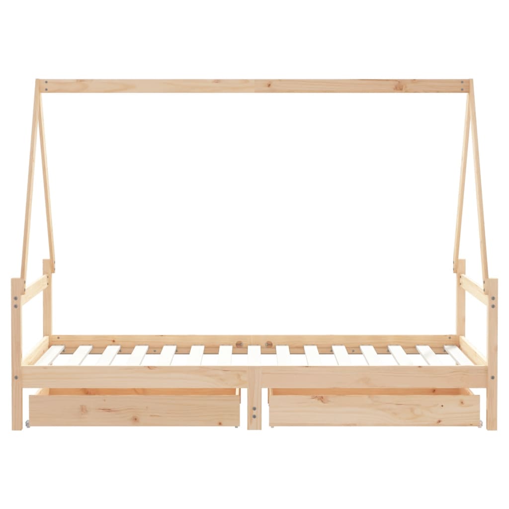 Giroletto per Bambini con Cassetti 90x190cm Legno Massello Pino - homemem39