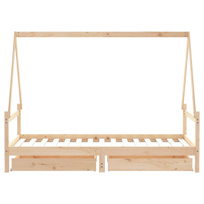 Giroletto per Bambini con Cassetti 90x190cm Legno Massello Pino - homemem39