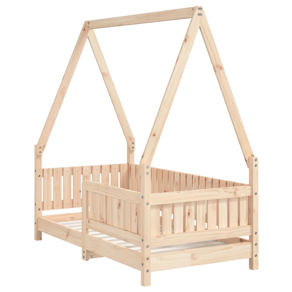 Giroletto per Bambini 70x140 cm in Legno Massello di Pino - homemem39