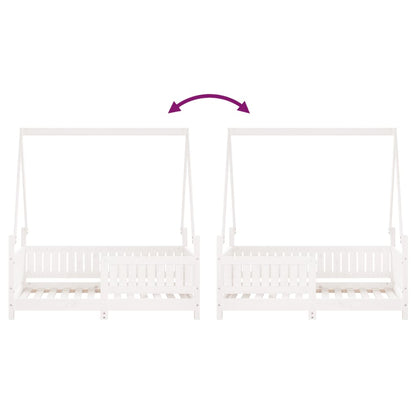 Giroletto per Bambini Bianco 70x140cm in Legno Massello di Pino - homemem39