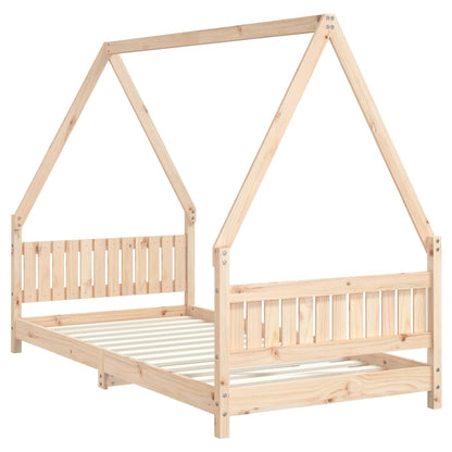 Giroletto per Bambini 90x190 cm in Legno Massello di Pino - homemem39
