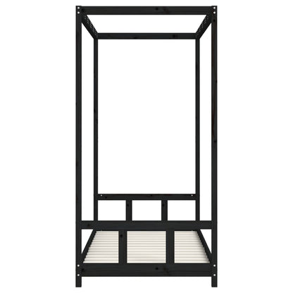 Giroletto per Bambini Nero 90x190 cm in Legno Massello di Pino - homemem39