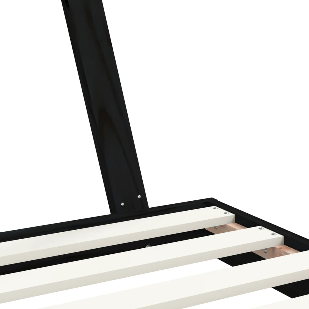 Giroletto per Bambini Nero 90x190 cm in Legno Massello di Pino - homemem39