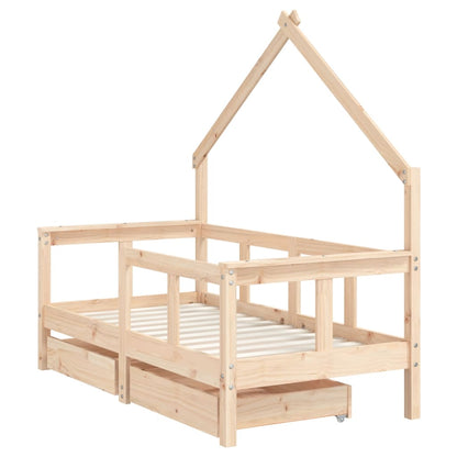Giroletto Bambini con Cassetti 70x140 cm Legno Massello di Pino - homemem39