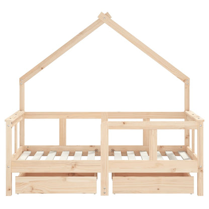 Giroletto Bambini con Cassetti 70x140 cm Legno Massello di Pino - homemem39
