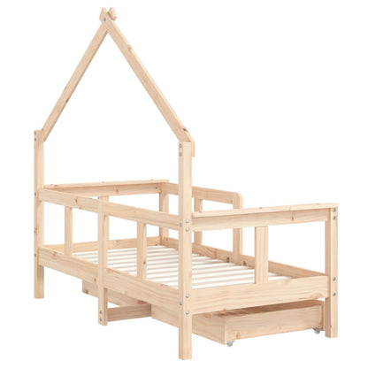 Giroletto Bambini con Cassetti 70x140 cm Legno Massello di Pino - homemem39