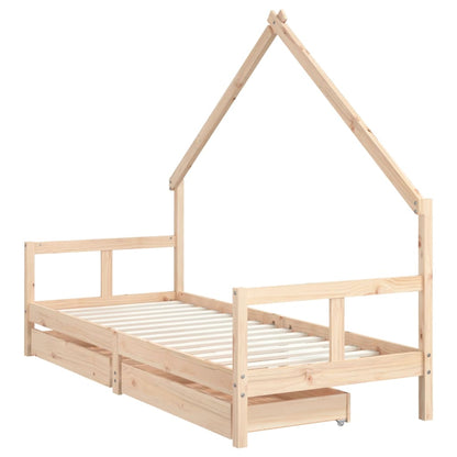 Giroletto Bambini con Cassetti 80x200 cm Legno Massello di Pino - homemem39