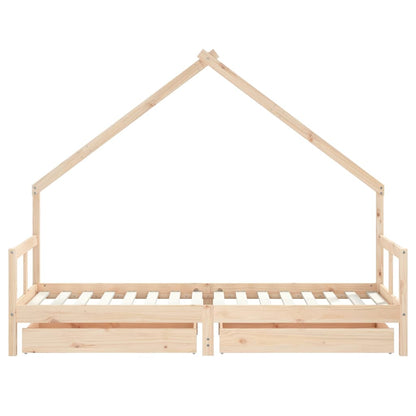 Giroletto Bambini con Cassetti 80x200 cm Legno Massello di Pino - homemem39