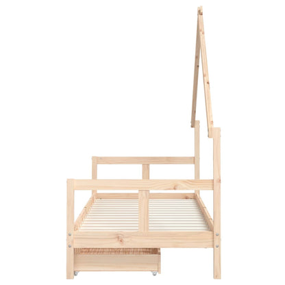 Giroletto Bambini con Cassetti 80x200 cm Legno Massello di Pino - homemem39