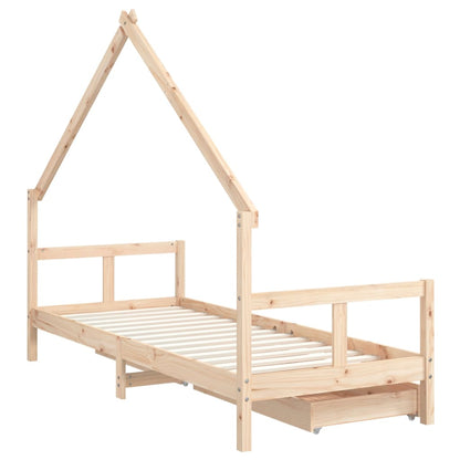 Giroletto Bambini con Cassetti 80x200 cm Legno Massello di Pino - homemem39