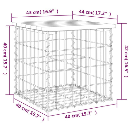 Panca da Giardino Design Gabbione 43x44x42 cm Pino Impregnato