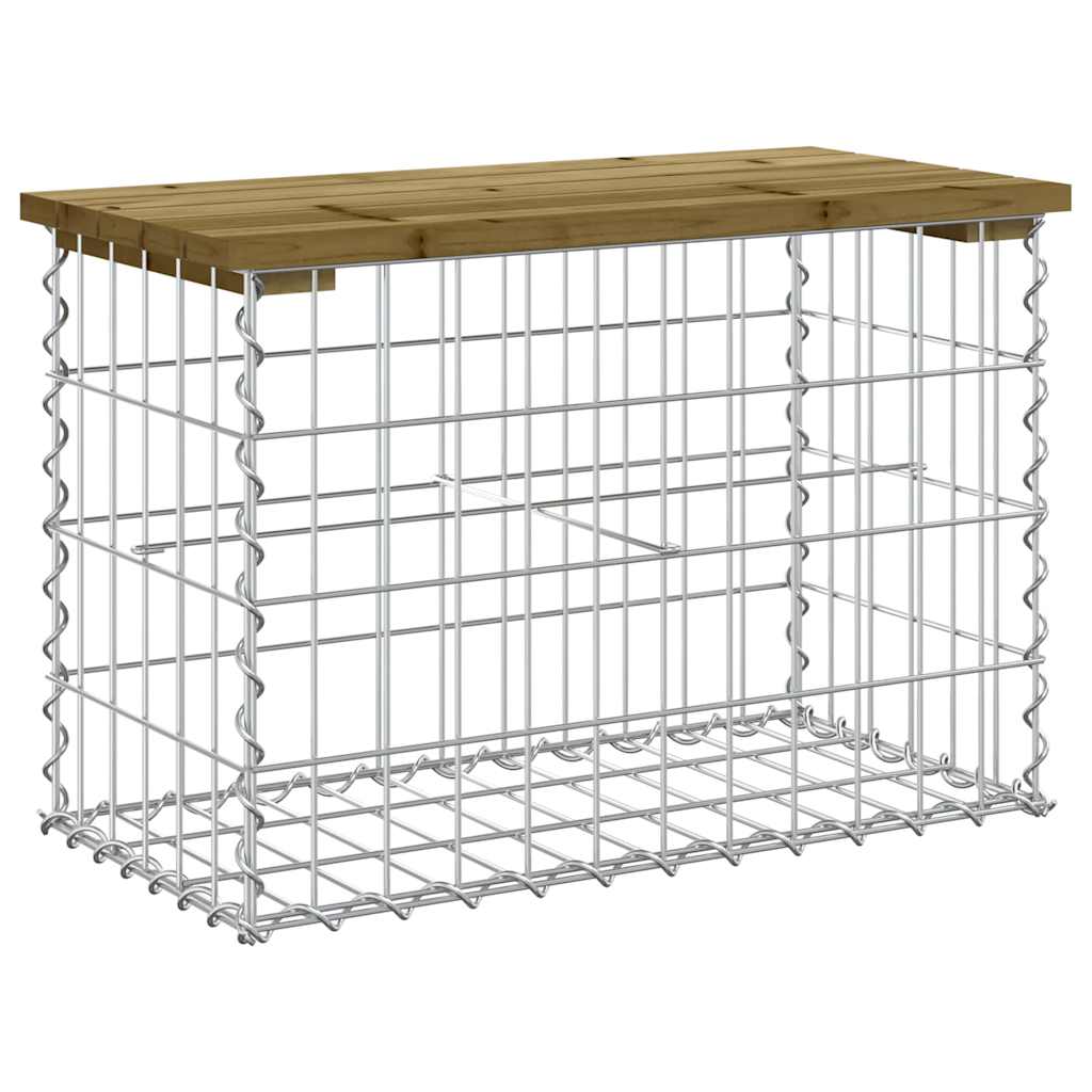 Panca da Giardino Design Gabbione 63x31,5x42 cm Pino Impregnato