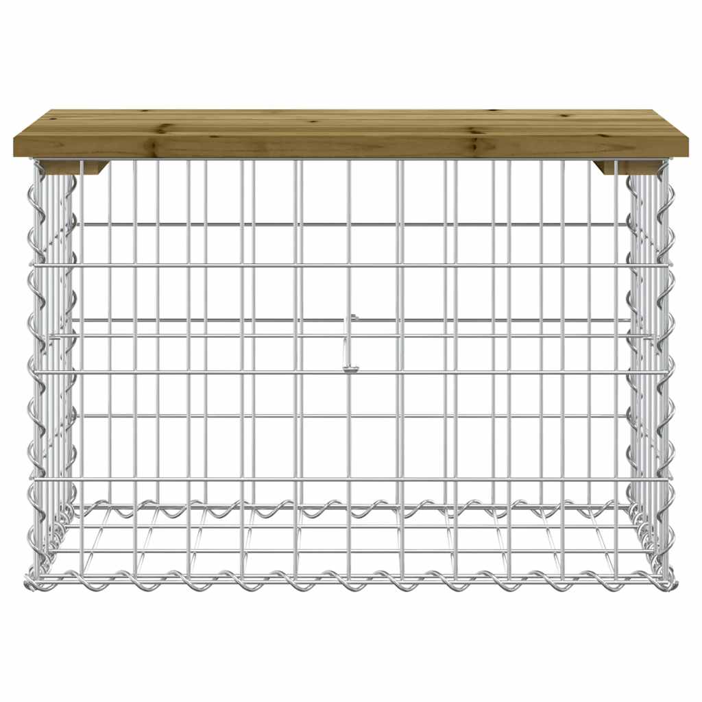 Panca da Giardino Design Gabbione 63x31,5x42 cm Pino Impregnato