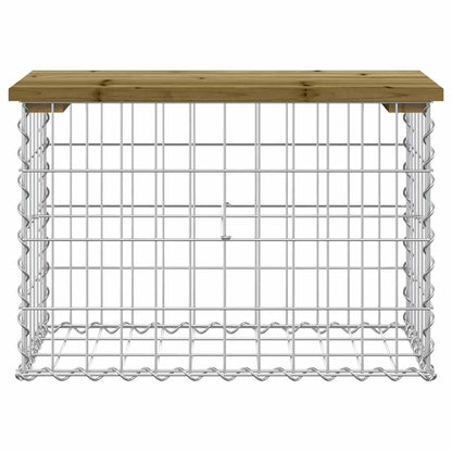 Panca da Giardino Design Gabbione 63x31,5x42 cm Pino Impregnato