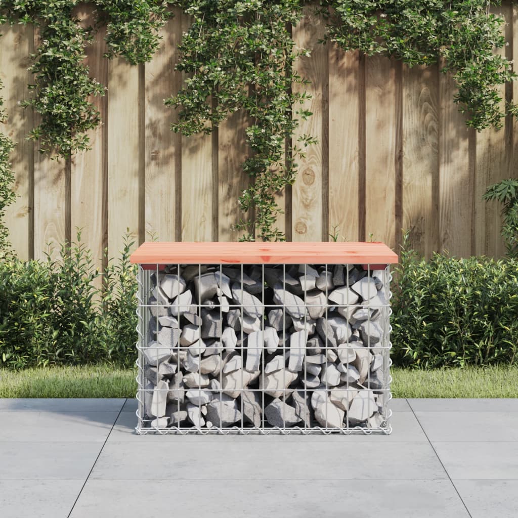 Panca da Giardino Design Gabbione 63x44x42 cm Massello Douglas