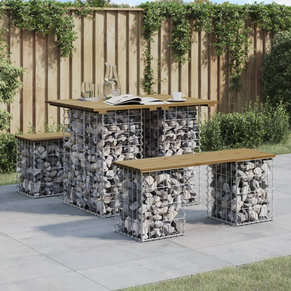 Tavolo da giardino gabbione design 100x70x72 cm