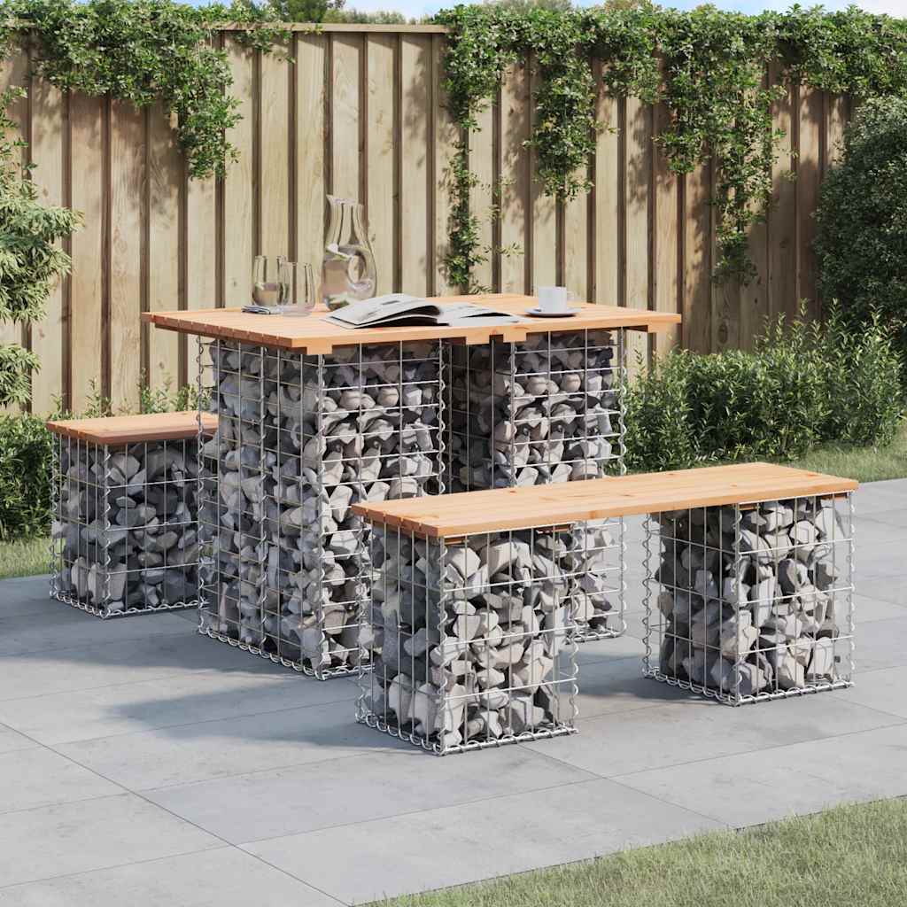 Tavolo da giardino in gabbione design 100x70x72 cm