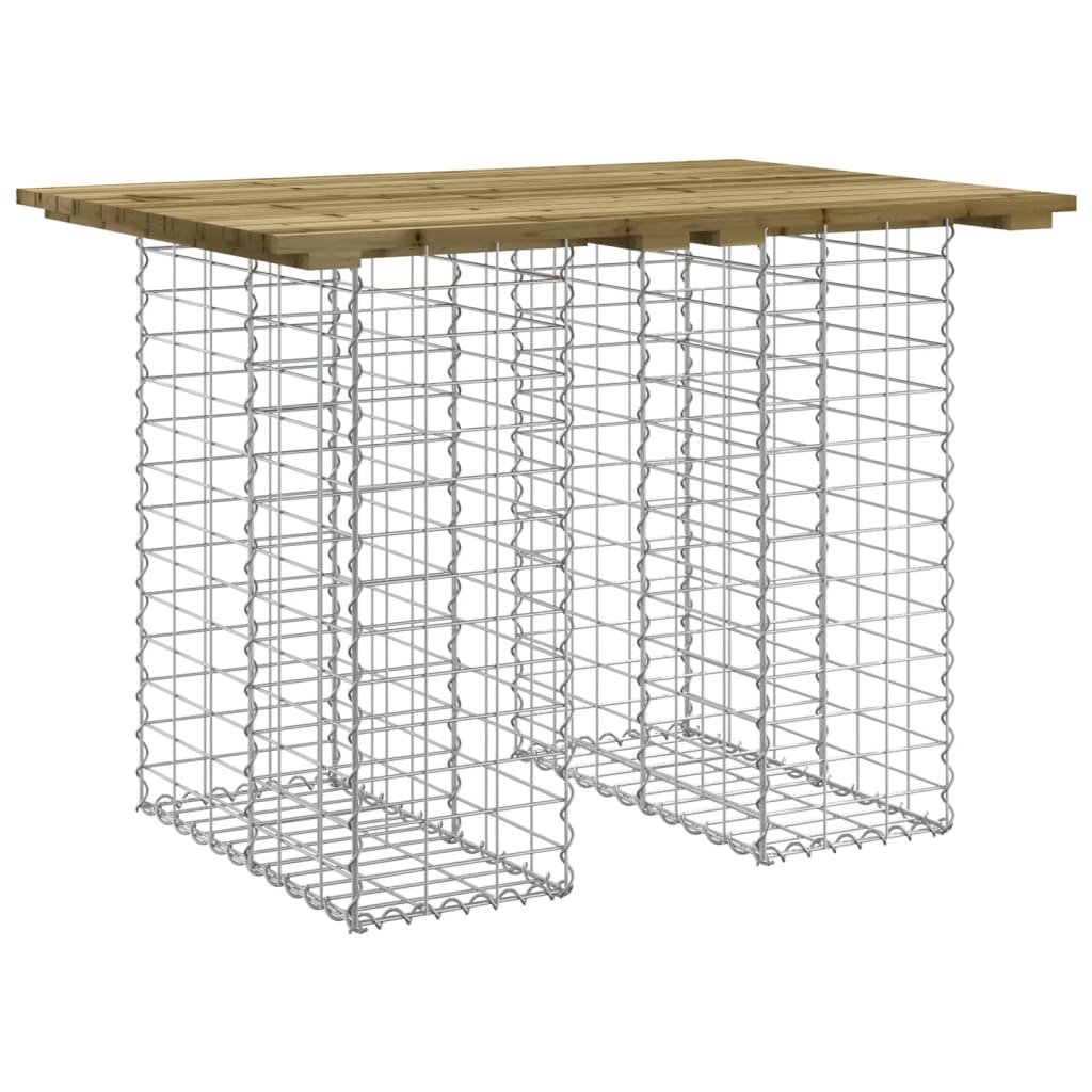 Tavolo da giardino in gabbione design 100x70x72 cm in legno di pino impregnato | homemem39