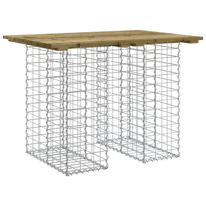 Tavolo da giardino in gabbione design 100x70x72 cm in legno di pino impregnato | homemem39