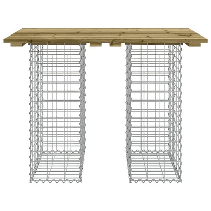 Tavolo da giardino in gabbione design 100x70x72 cm in legno di pino impregnato | homemem39