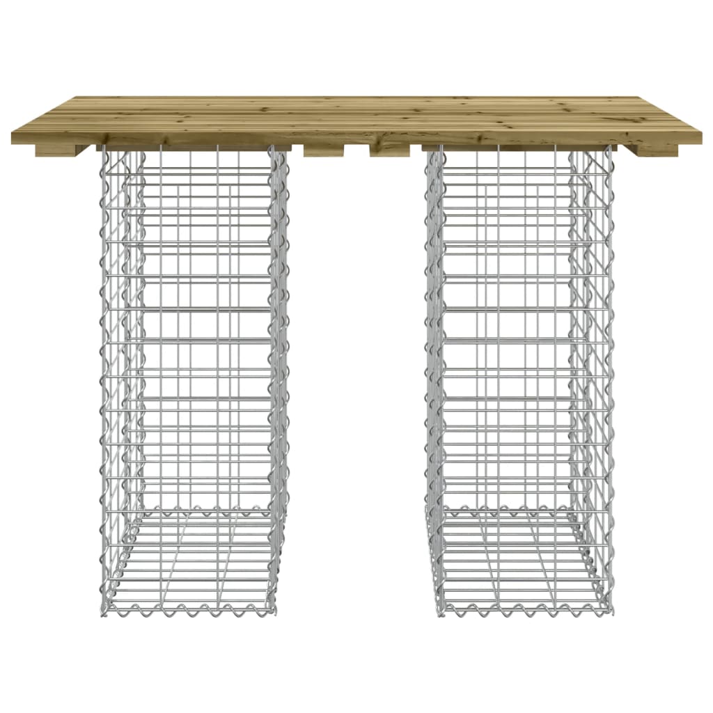 Tavolo da giardino in gabbione design 100x70x72 cm in legno di pino impregnato | homemem39