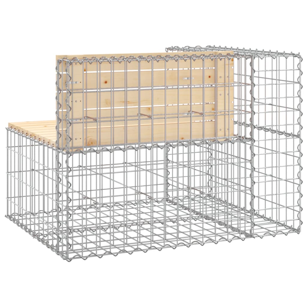 Panca Giardino Design Gabbione 92x71x65,5 cm Massello di Pino | homemem39
