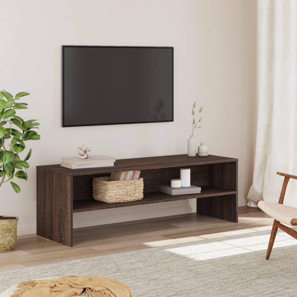 Brown Oak TV Cabinet 120x40x40 cm in Multilayer Wood