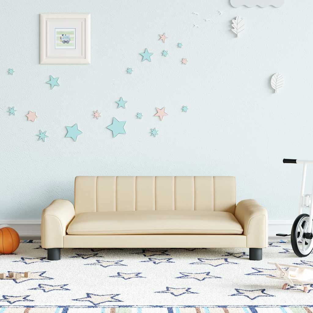 Divano per Bambini Crema 90x53x30 cm in Tessuto | homemem39