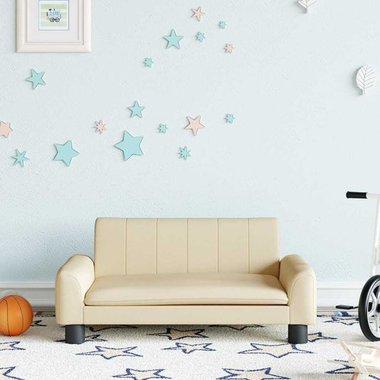 Divano per Bambini Crema 70x45x30 cm in Tessuto - homemem39