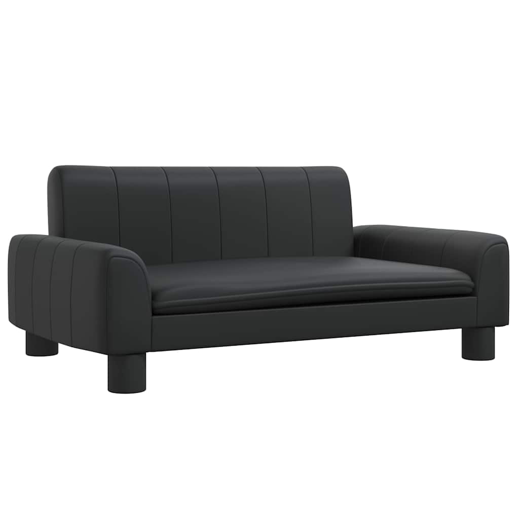Divano per Bambini Nero 70x45x30 cm in Similpelle