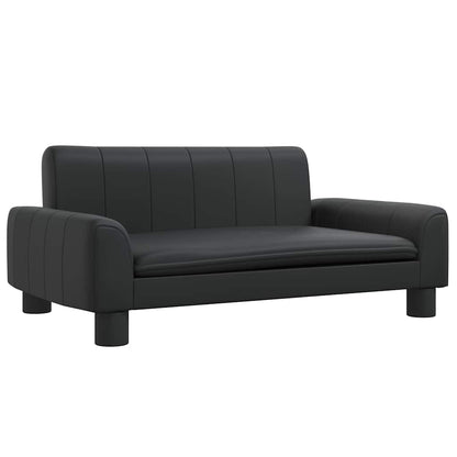 Divano per Bambini Nero 70x45x30 cm in Similpelle