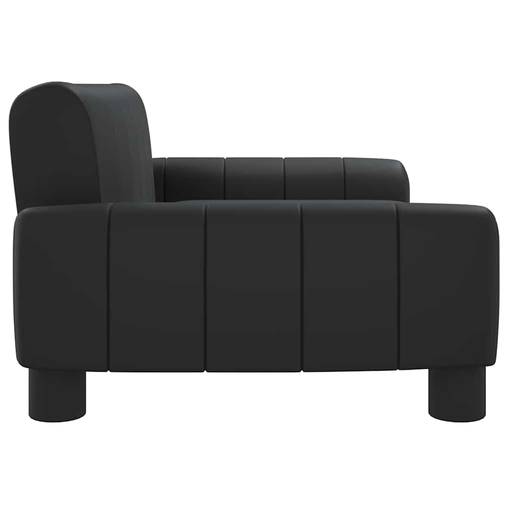 Divano per Bambini Nero 70x45x30 cm in Similpelle