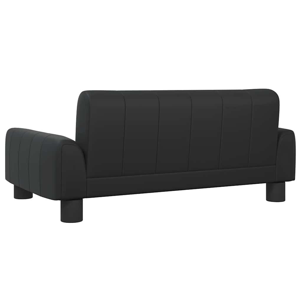 Divano per Bambini Nero 70x45x30 cm in Similpelle