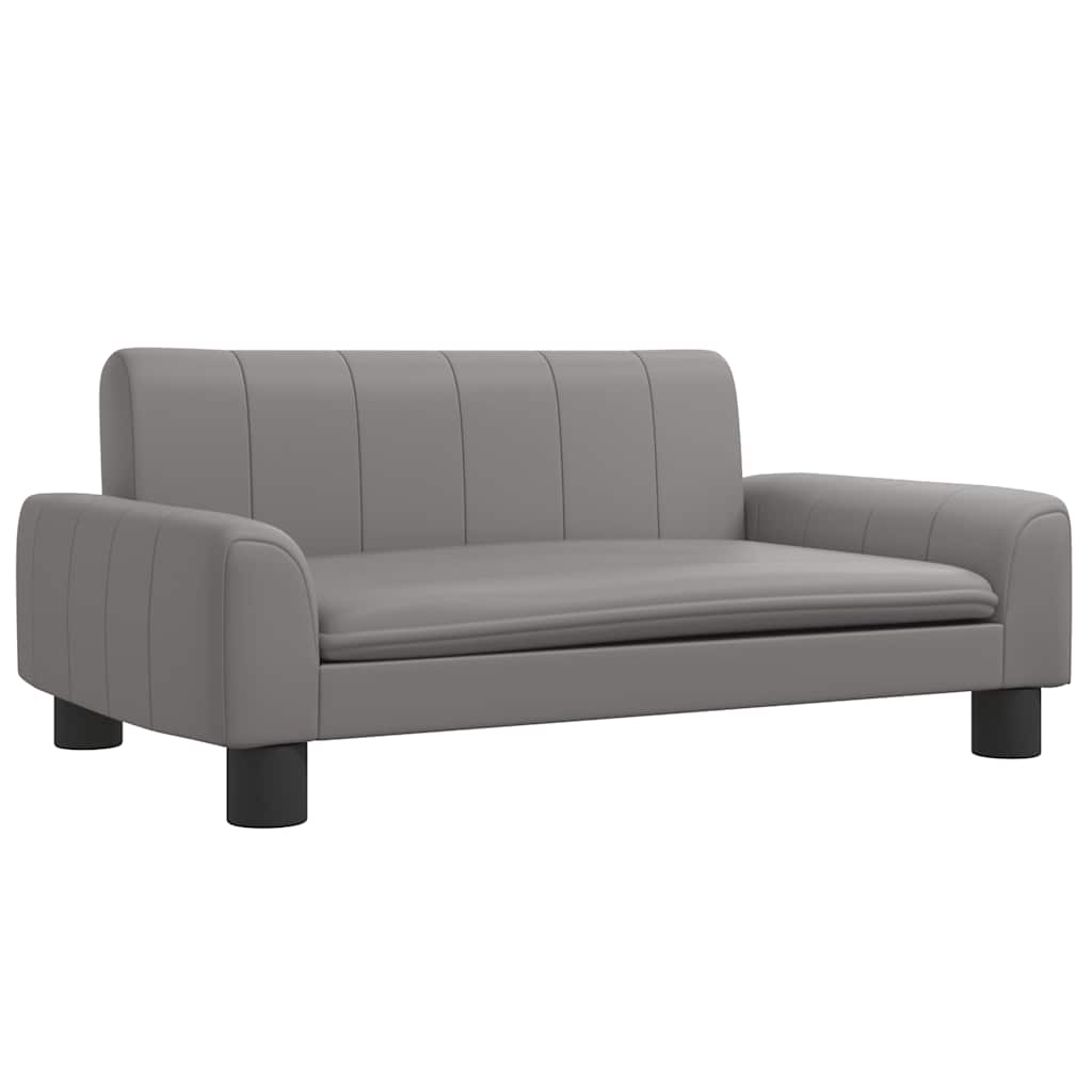 Divano per Bambini Grigio 70x45x30 cm in Similpelle