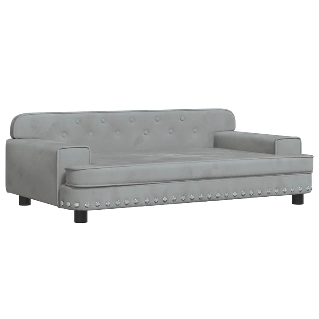 Divano per Bambini Grigio Chiaro 90x53x30 cm in Velluto | homemem39