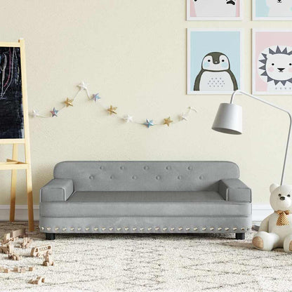 Divano per Bambini Grigio Chiaro 90x53x30 cm in Velluto | homemem39