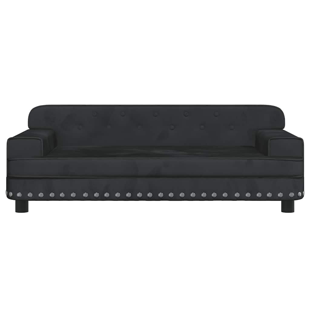 Divano per Bambini Nero 90x53x30 cm in Velluto | homemem39