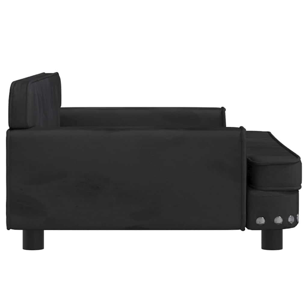 Divano per Bambini Nero 90x53x30 cm in Velluto | homemem39