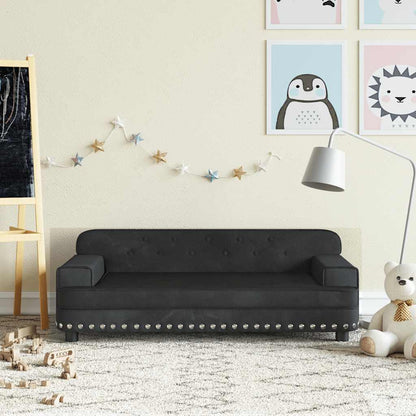 Divano per Bambini Nero 90x53x30 cm in Velluto