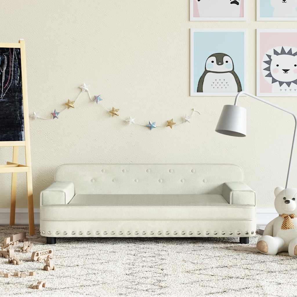 Divano per Bambini Crema 90x53x30 cm in Velluto | homemem39