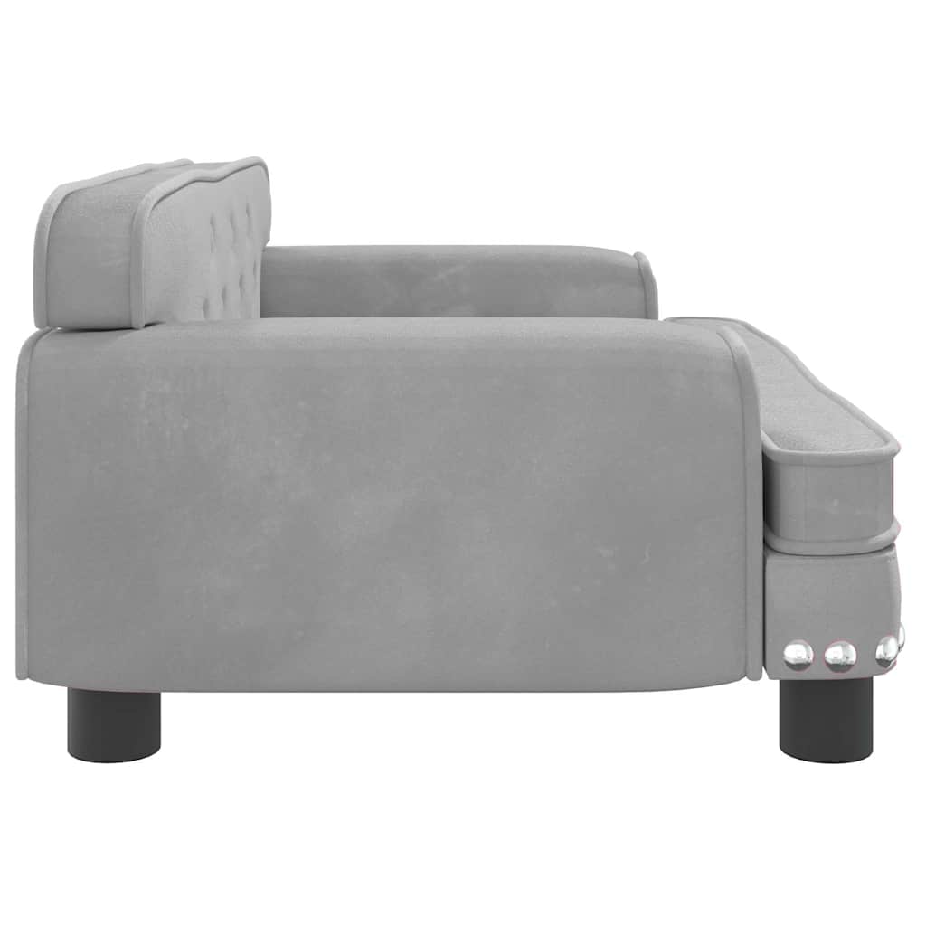 Divano per Bambini Grigio Chiaro 70x45x30 cm in Velluto | homemem39