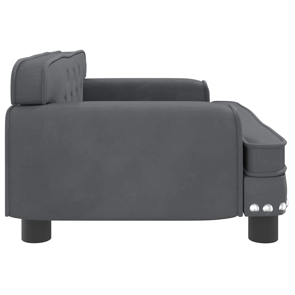 Divano per Bambini Grigio Scuro 70x45x30 cm in Velluto | homemem39